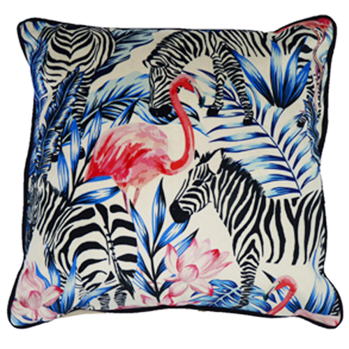 Flamingos, Denim - (45cm x 45cm) Cushion - Image 3